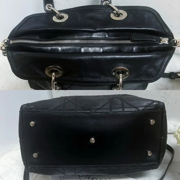 Authentic Dior Gorgeous Black Medium Leather Cannage Granville Bag - Picture 11 of 16